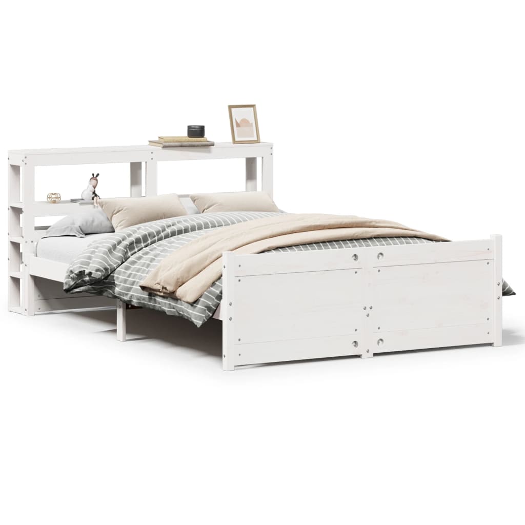 Cadre de lit avec tête de lit sans matelas blanc 140x190 cm - XIOS