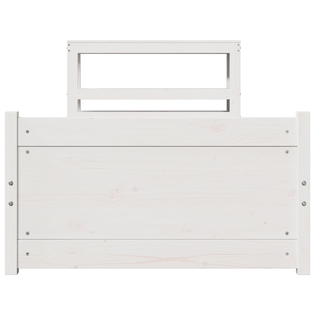 Cadre de lit avec tête de lit sans matelas blanc 90x200 cm - XIOS