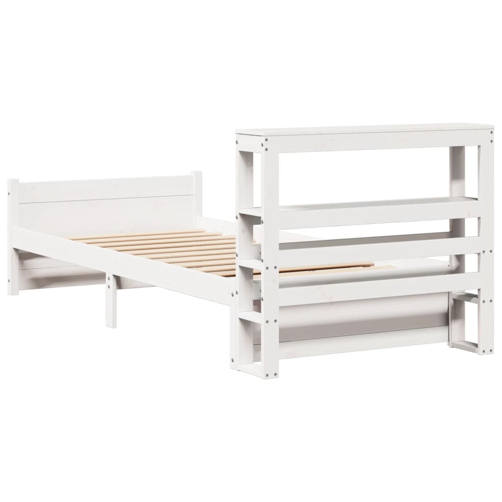 Cadre de lit avec tête de lit sans matelas blanc 90x200 cm - XIOS