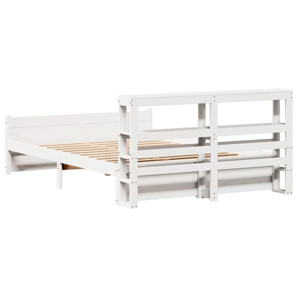 Cadre de lit avec tête de lit sans matelas blanc 120x200 cm - XIOS