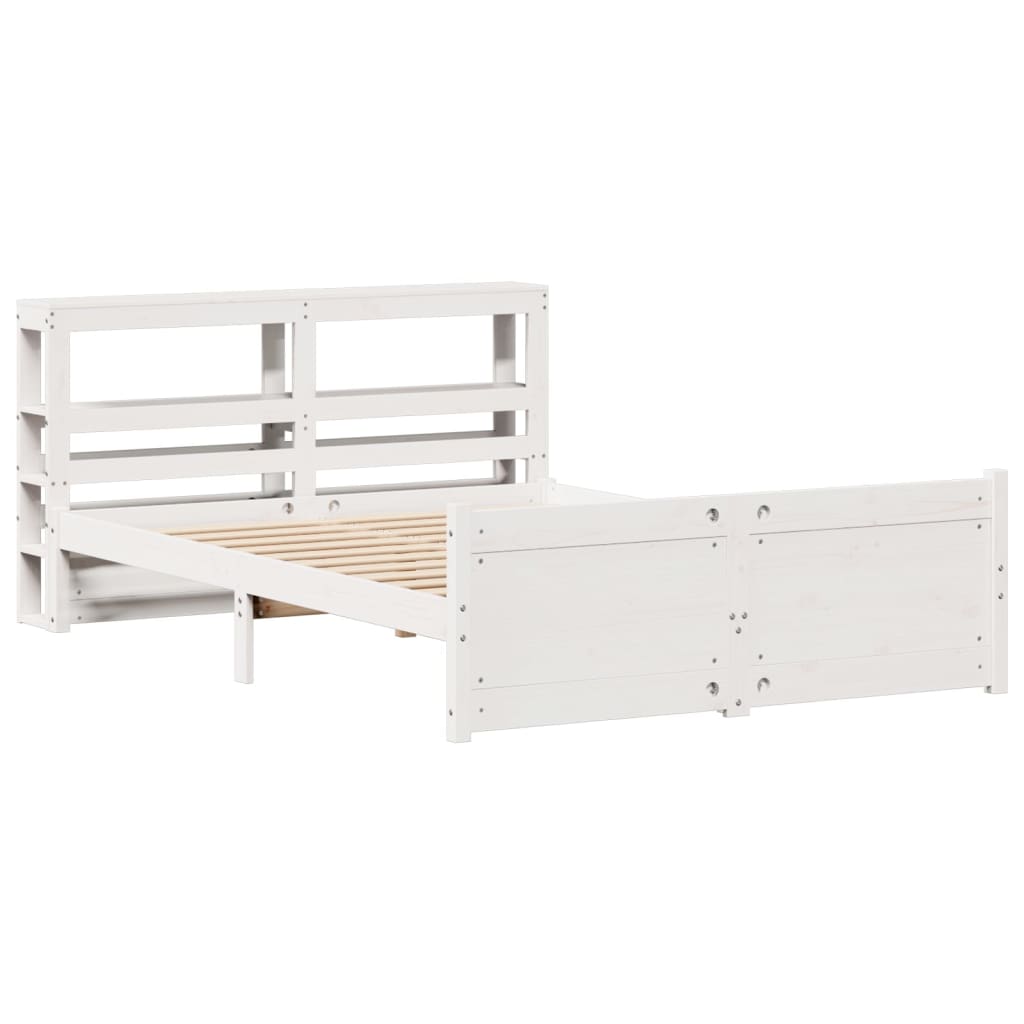 Cadre de lit avec tête de lit sans matelas blanc 150x200 cm - XIOS