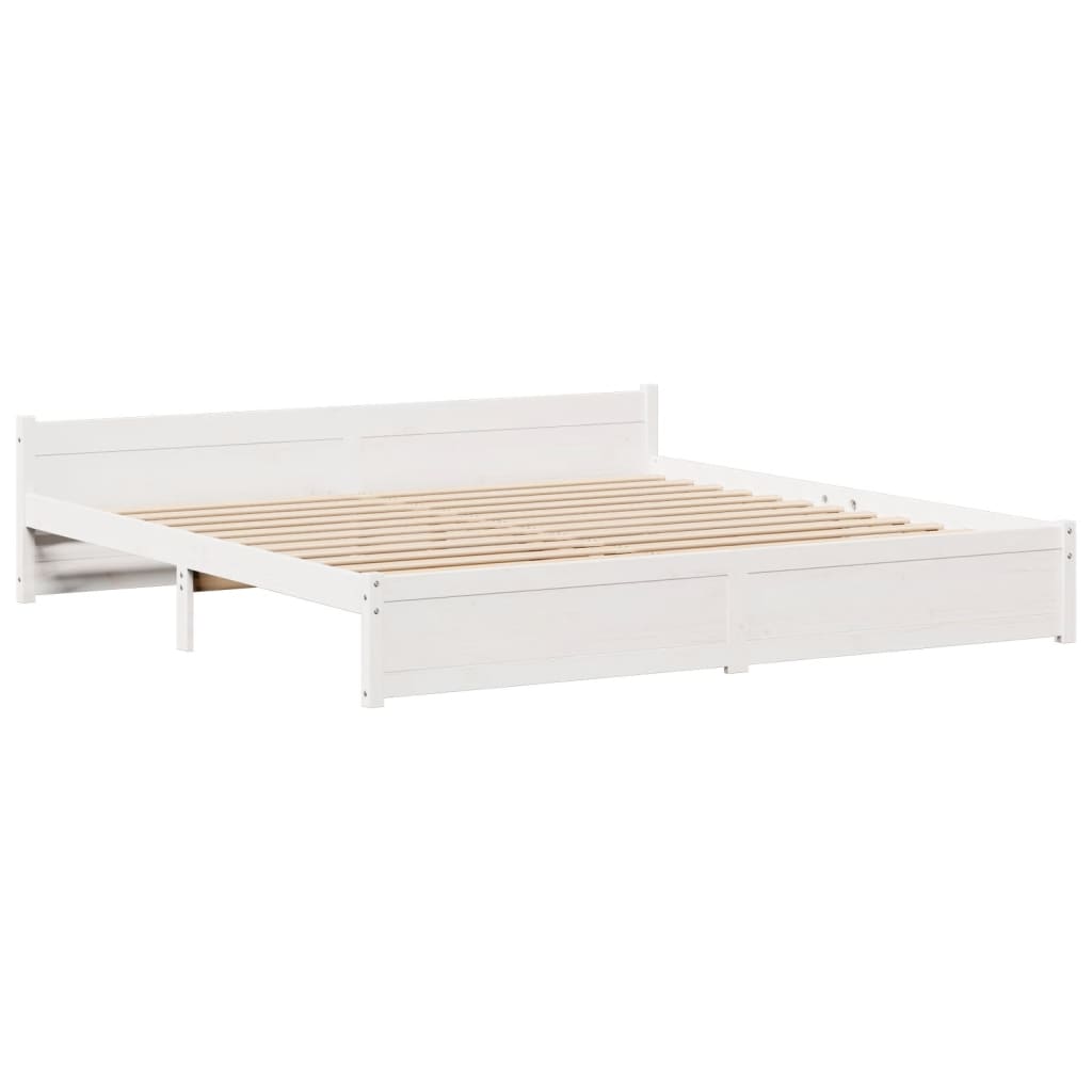 Cadre de lit avec tête de lit sans matelas blanc 180x200 cm - XIOS