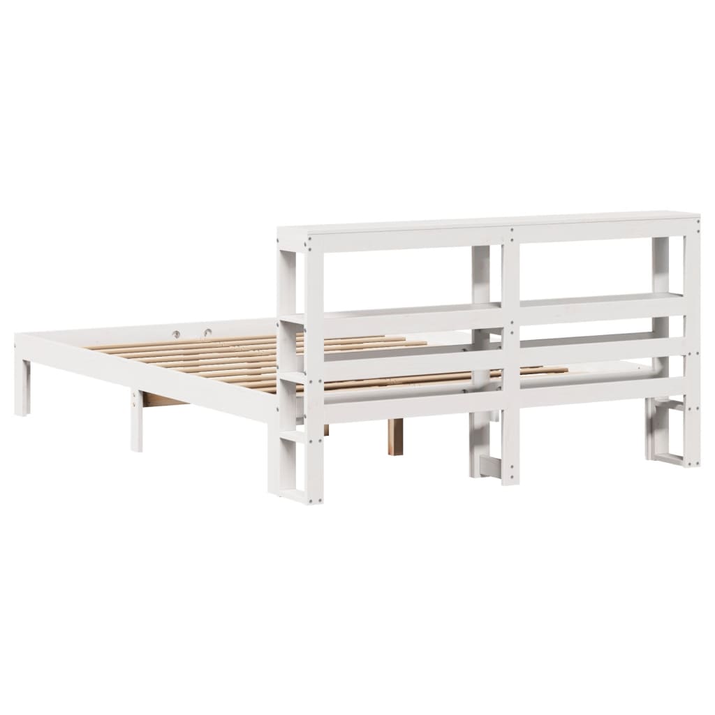 Cadre de lit avec tête de lit sans matelas blanc 120x190 cm - XIOS