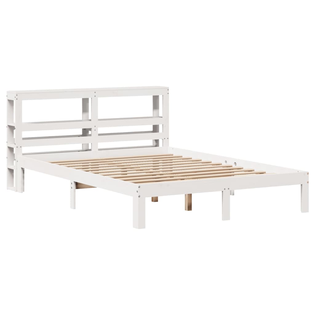 Cadre de lit avec tête de lit sans matelas blanc 140x190 cm - XIOS