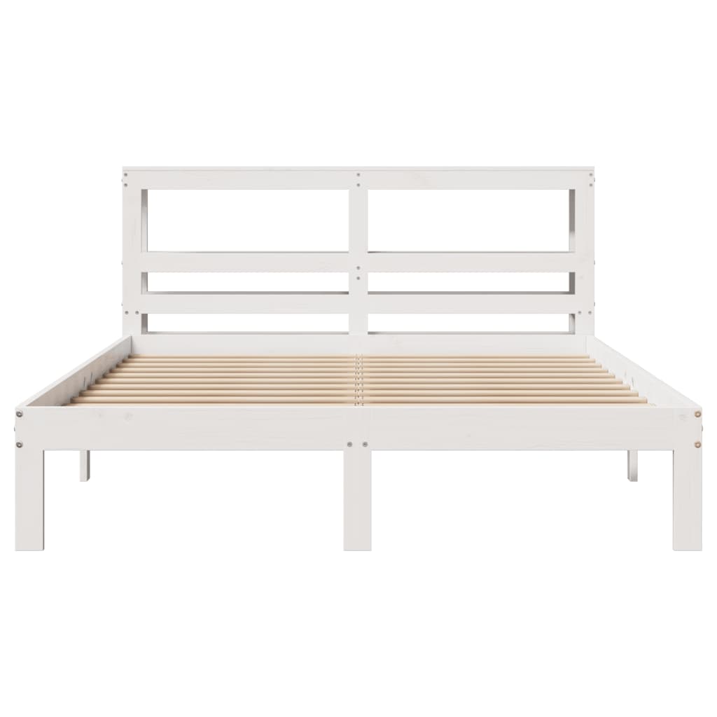 Cadre de lit avec tête de lit sans matelas blanc 140x190 cm - XIOS