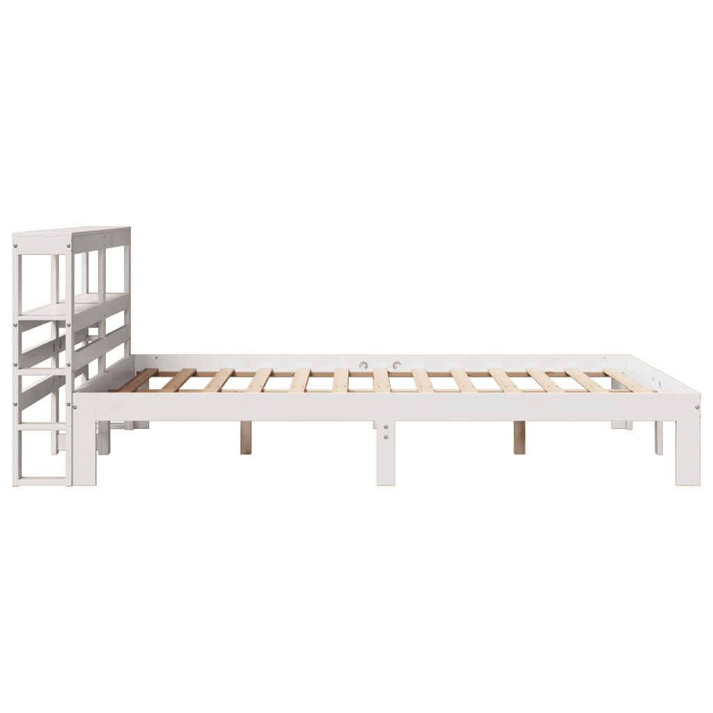 Cadre de lit avec tête de lit sans matelas blanc 140x190 cm - XIOS