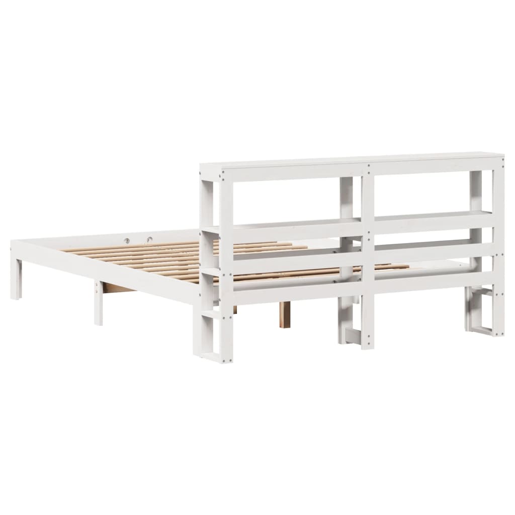 Cadre de lit avec tête de lit sans matelas blanc 140x190 cm - XIOS
