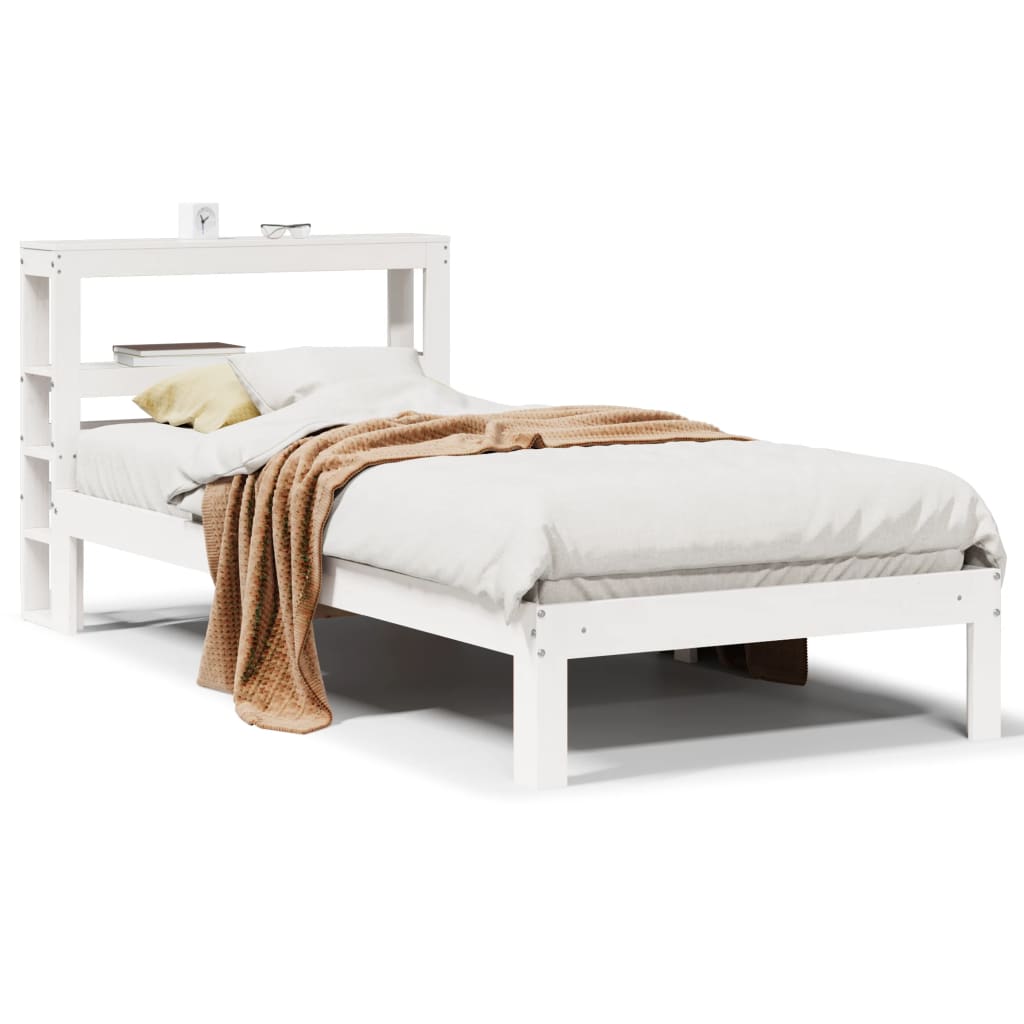 Cadre de lit avec tête de lit sans matelas blanc 90x200 cm - XIOS