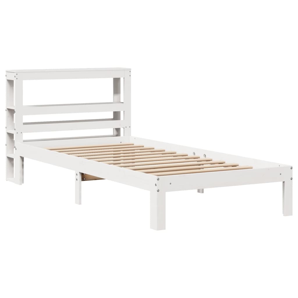 Cadre de lit avec tête de lit sans matelas blanc 90x200 cm - XIOS