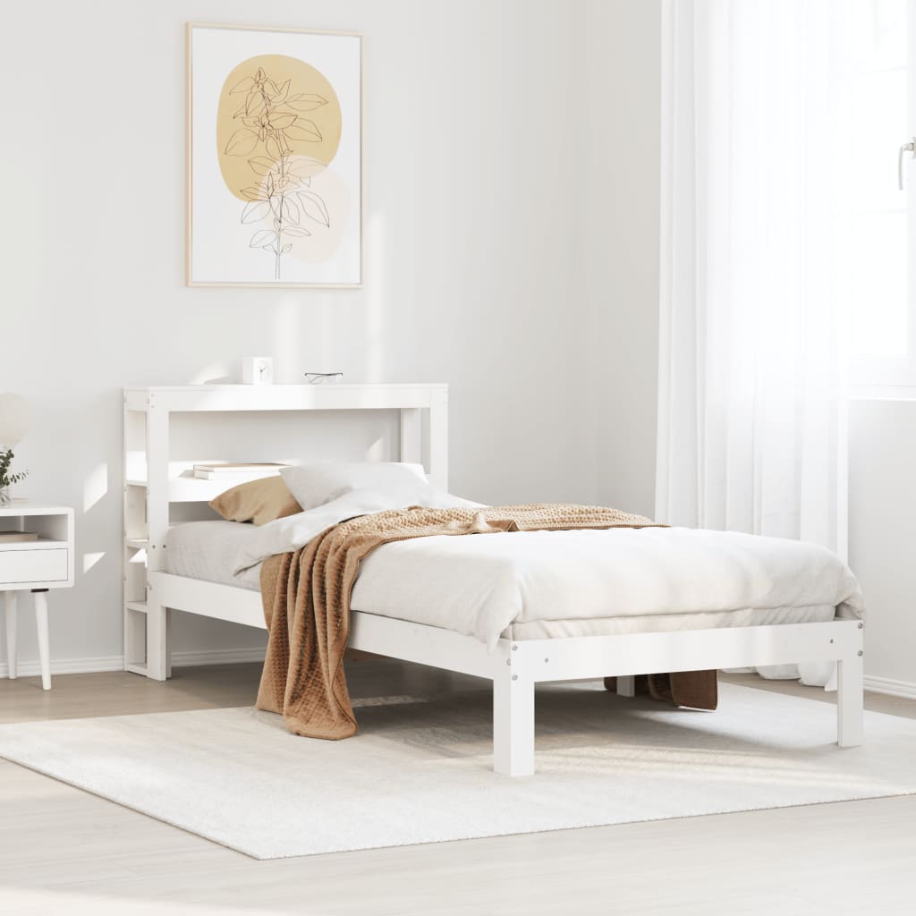 Cadre de lit avec tête de lit sans matelas blanc 90x200 cm - XIOS