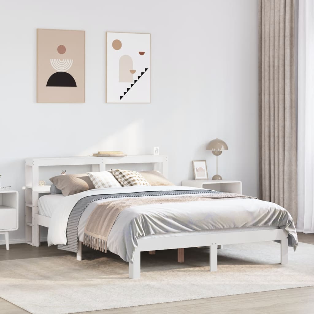 Cadre de lit avec tête de lit sans matelas blanc 120x200 cm - XIOS