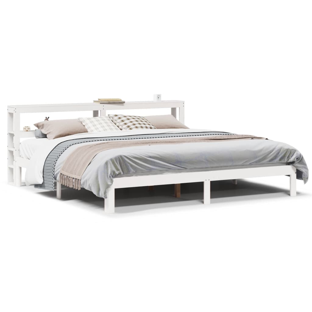 Cadre de lit avec tête de lit sans matelas blanc 200x200 cm - XIOS