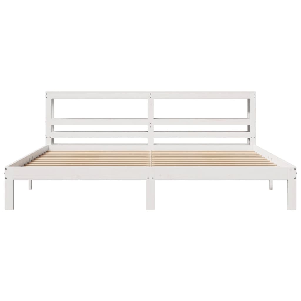 Cadre de lit avec tête de lit sans matelas blanc 200x200 cm - XIOS