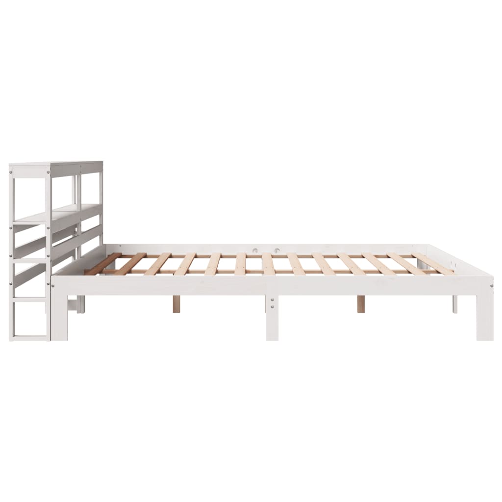 Cadre de lit avec tête de lit sans matelas blanc 200x200 cm - XIOS