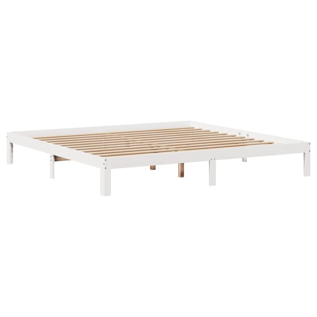 Cadre de lit avec tête de lit sans matelas blanc 200x200 cm - XIOS