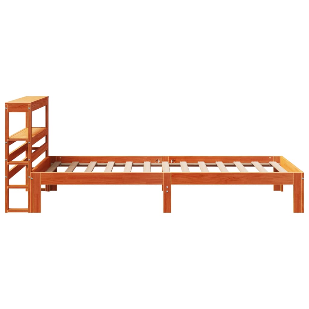 Cadre de lit sans matelas cire marron 100x200cm bois pin massif - XIOS