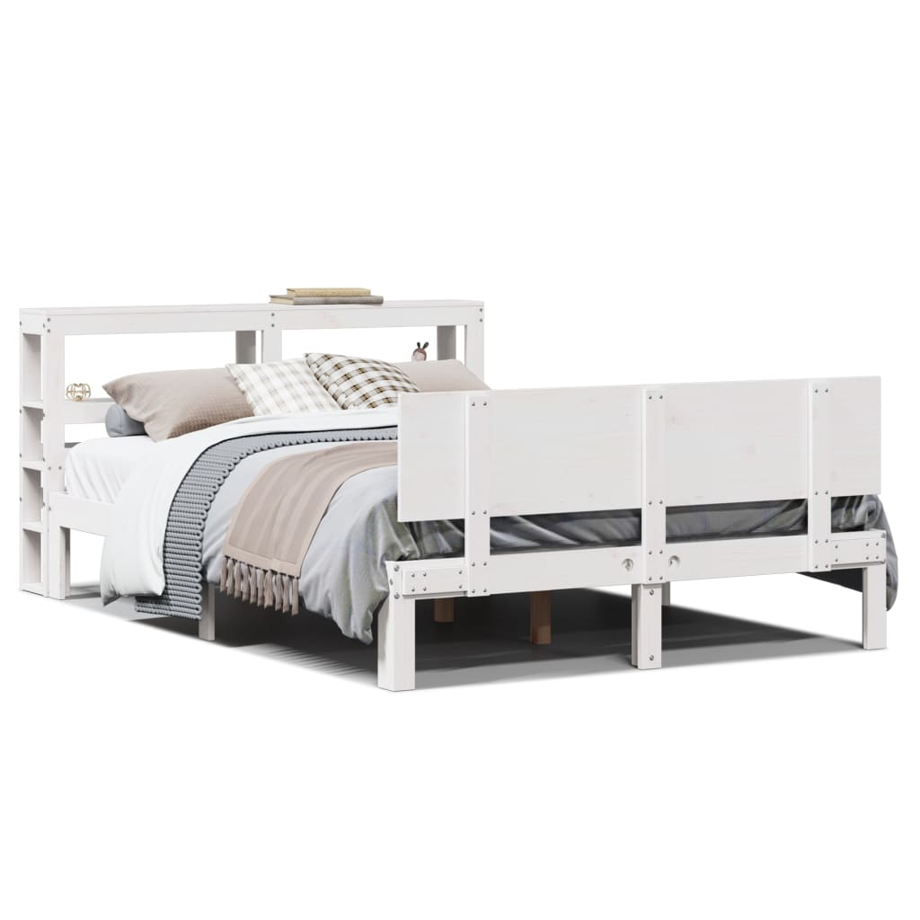 Cadre de lit avec tête de lit sans matelas blanc 120x190 cm - XIOS