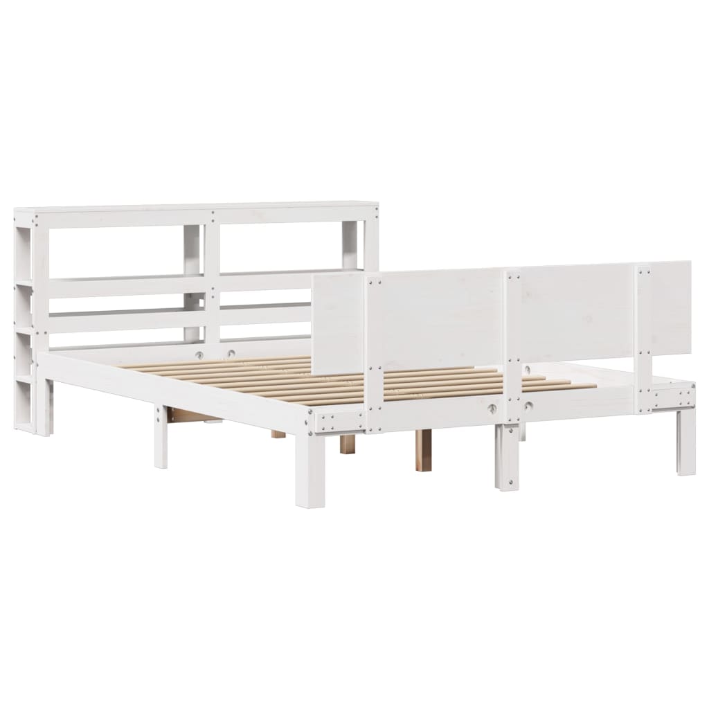 Cadre de lit avec tête de lit sans matelas blanc 120x190 cm - XIOS