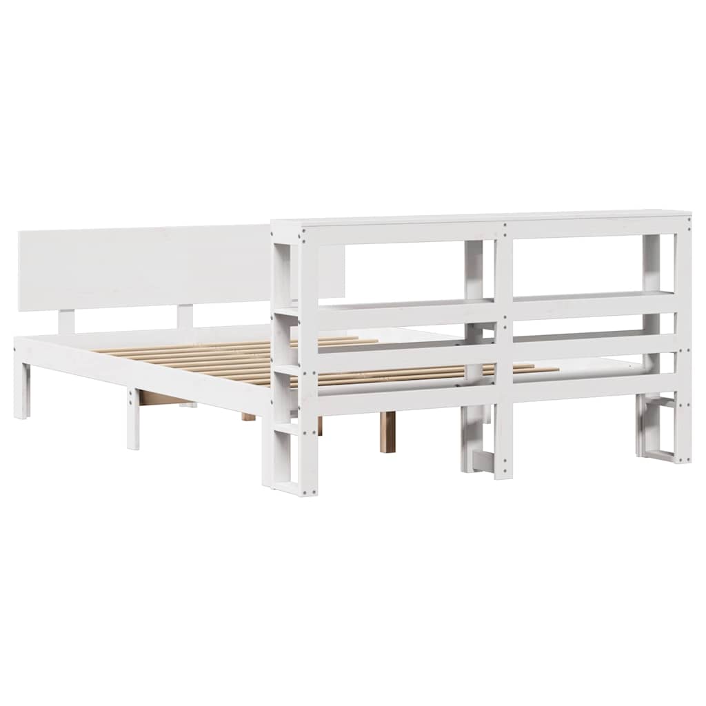 Cadre de lit avec tête de lit sans matelas blanc 120x190 cm - XIOS