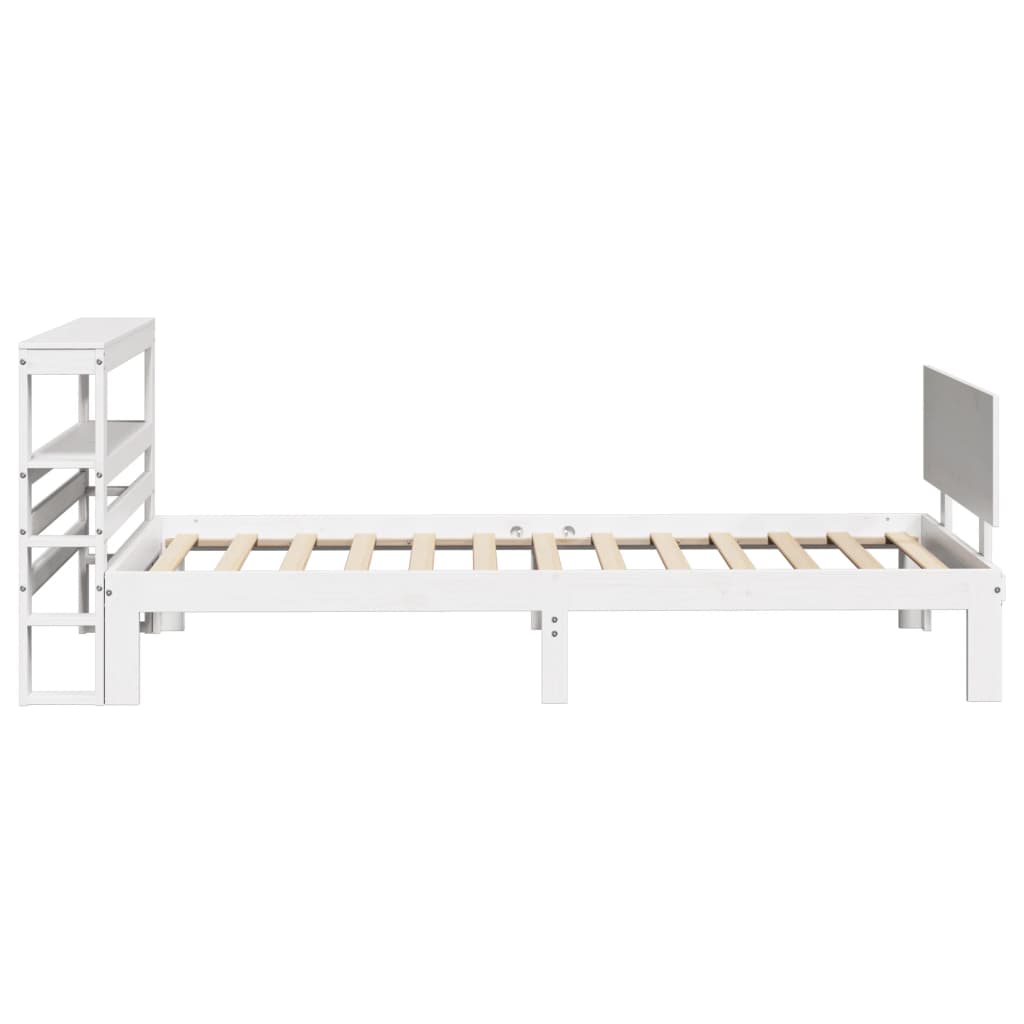 Cadre de lit avec tête de lit sans matelas blanc 90x200 cm - XIOS