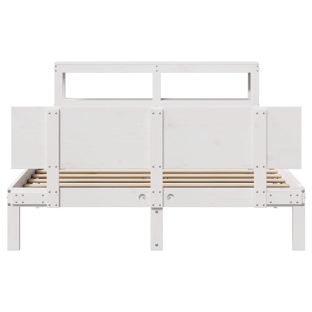 Cadre de lit avec tête de lit sans matelas blanc 140x200 cm - XIOS