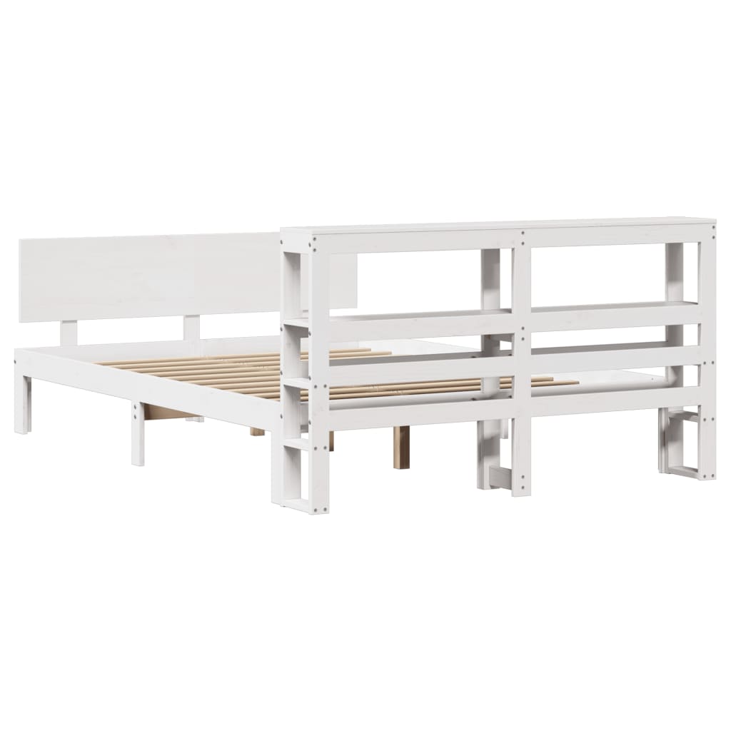 Cadre de lit avec tête de lit sans matelas blanc 140x200 cm - XIOS