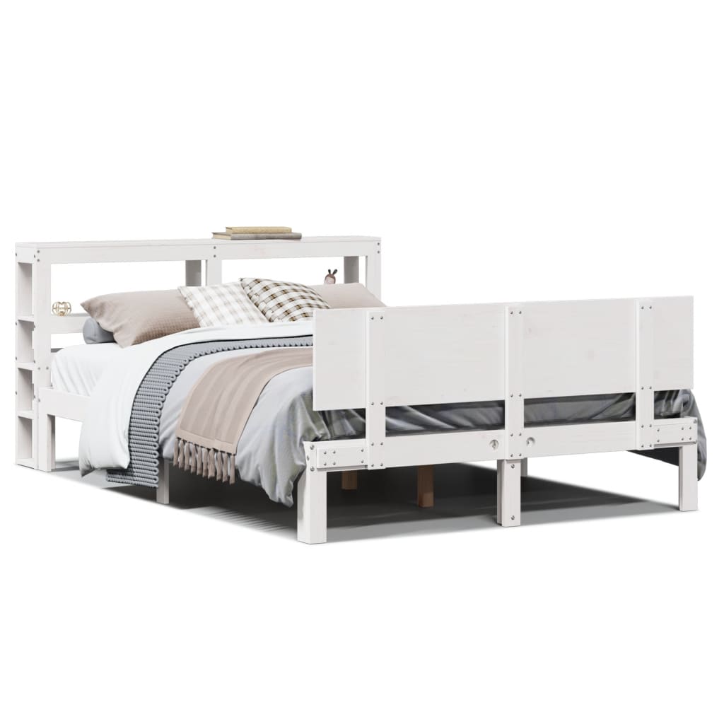 Cadre de lit avec tête de lit sans matelas blanc 150x200 cm - XIOS