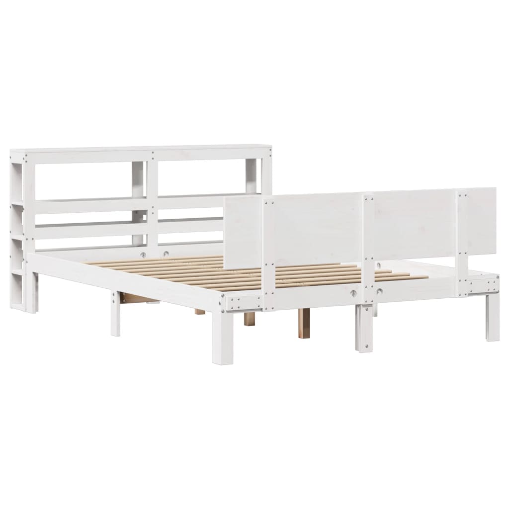 Cadre de lit avec tête de lit sans matelas blanc 150x200 cm - XIOS