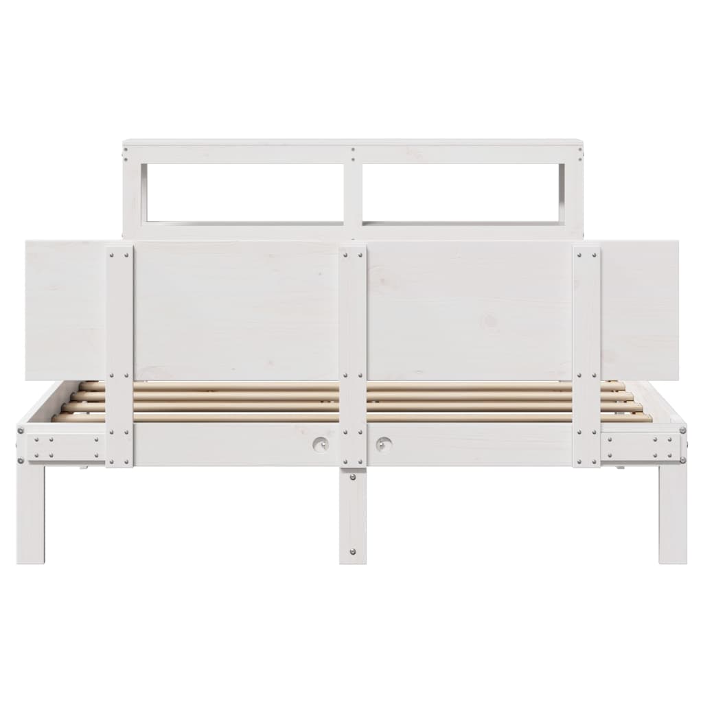 Cadre de lit avec tête de lit sans matelas blanc 150x200 cm - XIOS