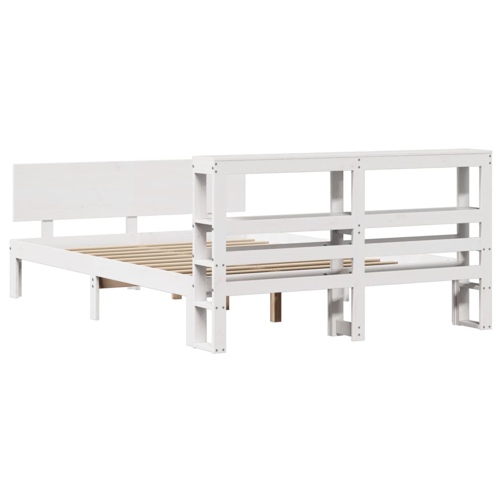 Cadre de lit avec tête de lit sans matelas blanc 150x200 cm - XIOS