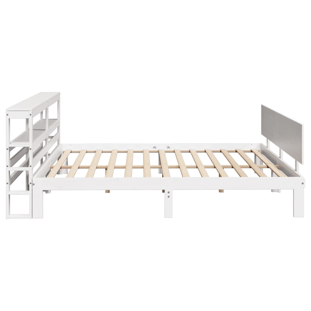 Cadre de lit avec tête de lit sans matelas blanc 200x200 cm - XIOS