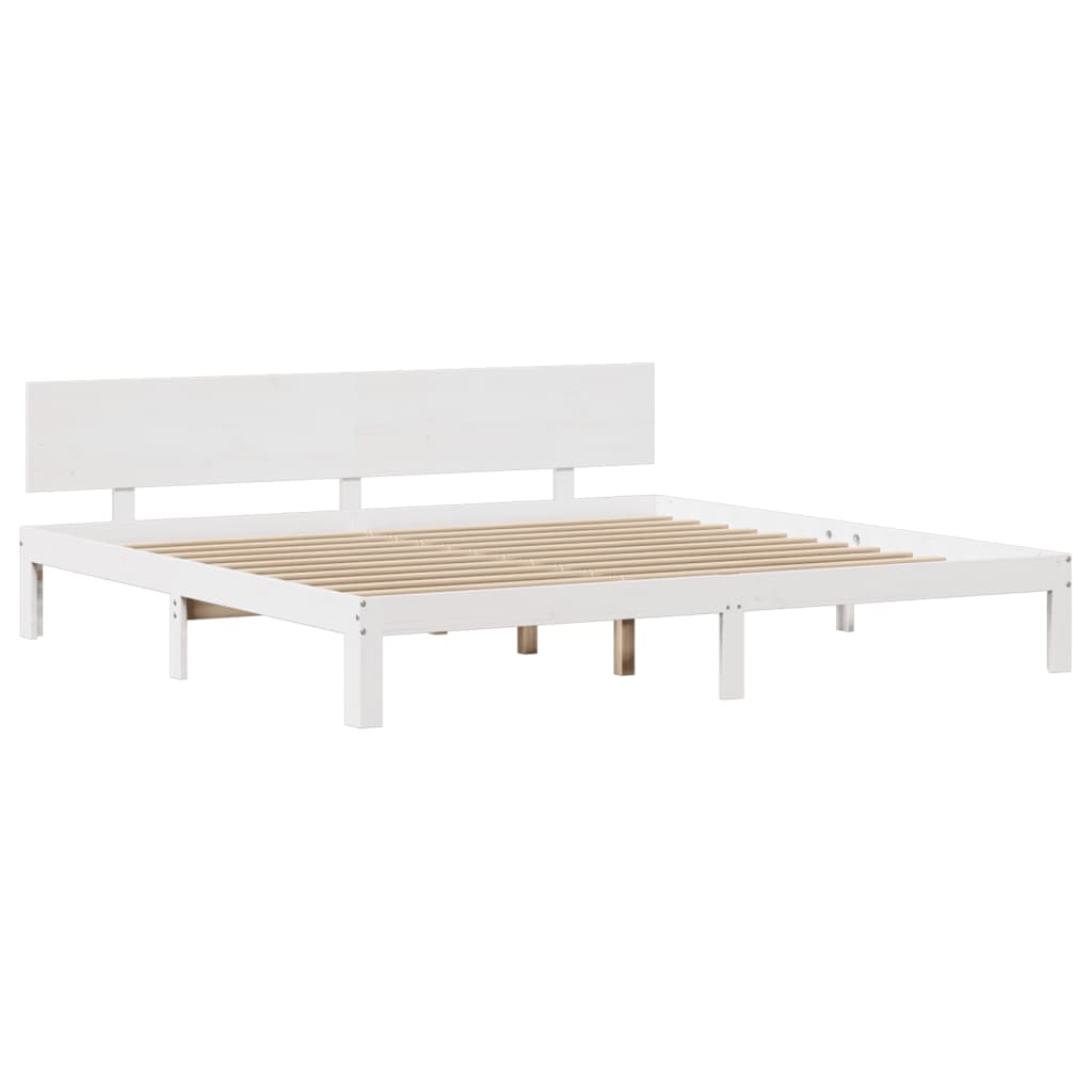 Cadre de lit avec tête de lit sans matelas blanc 200x200 cm - XIOS