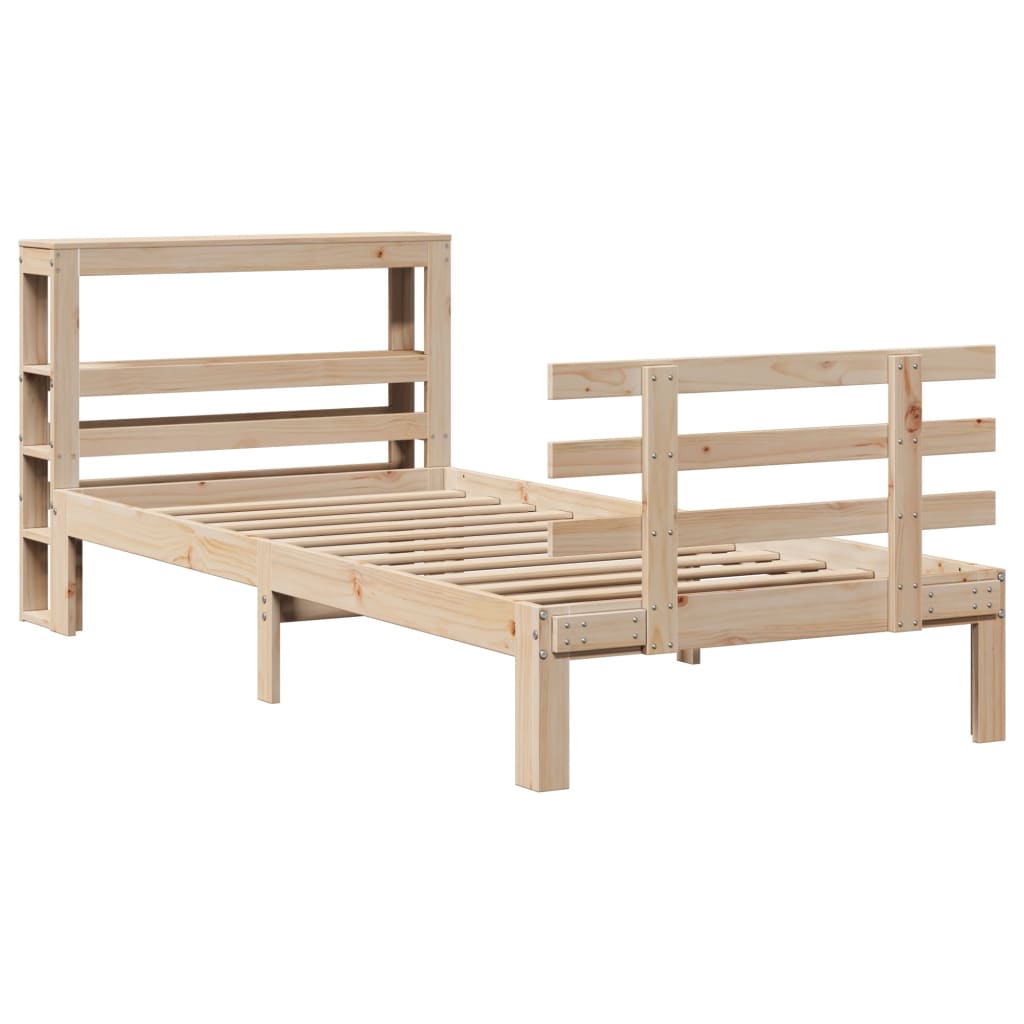Cadre de lit avec tête de lit sans matelas 75x190 cm - XIOS