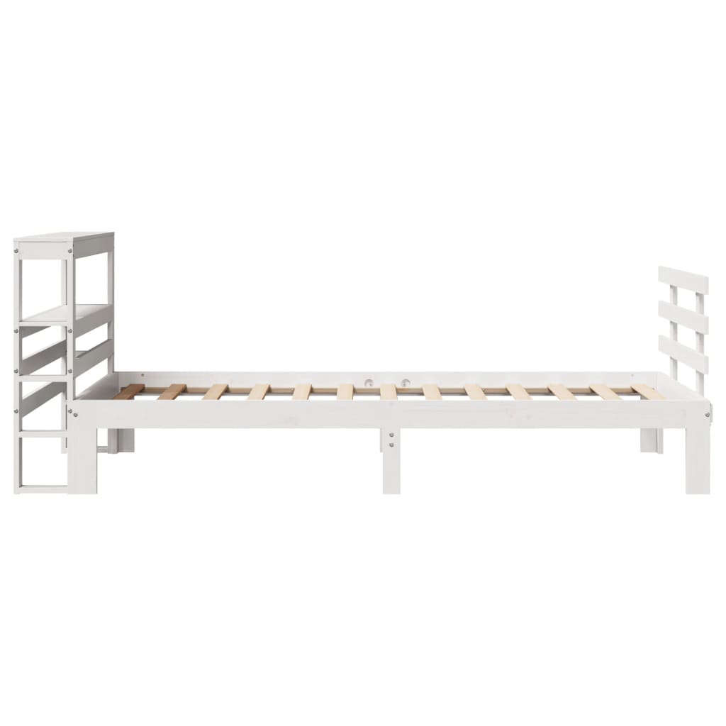 Cadre de lit avec tête de lit sans matelas blanc 75x190 cm - XIOS