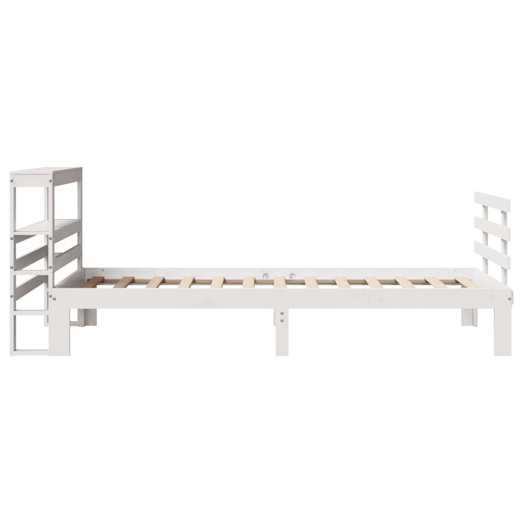 Cadre de lit avec tête de lit sans matelas blanc 90x190 cm - XIOS