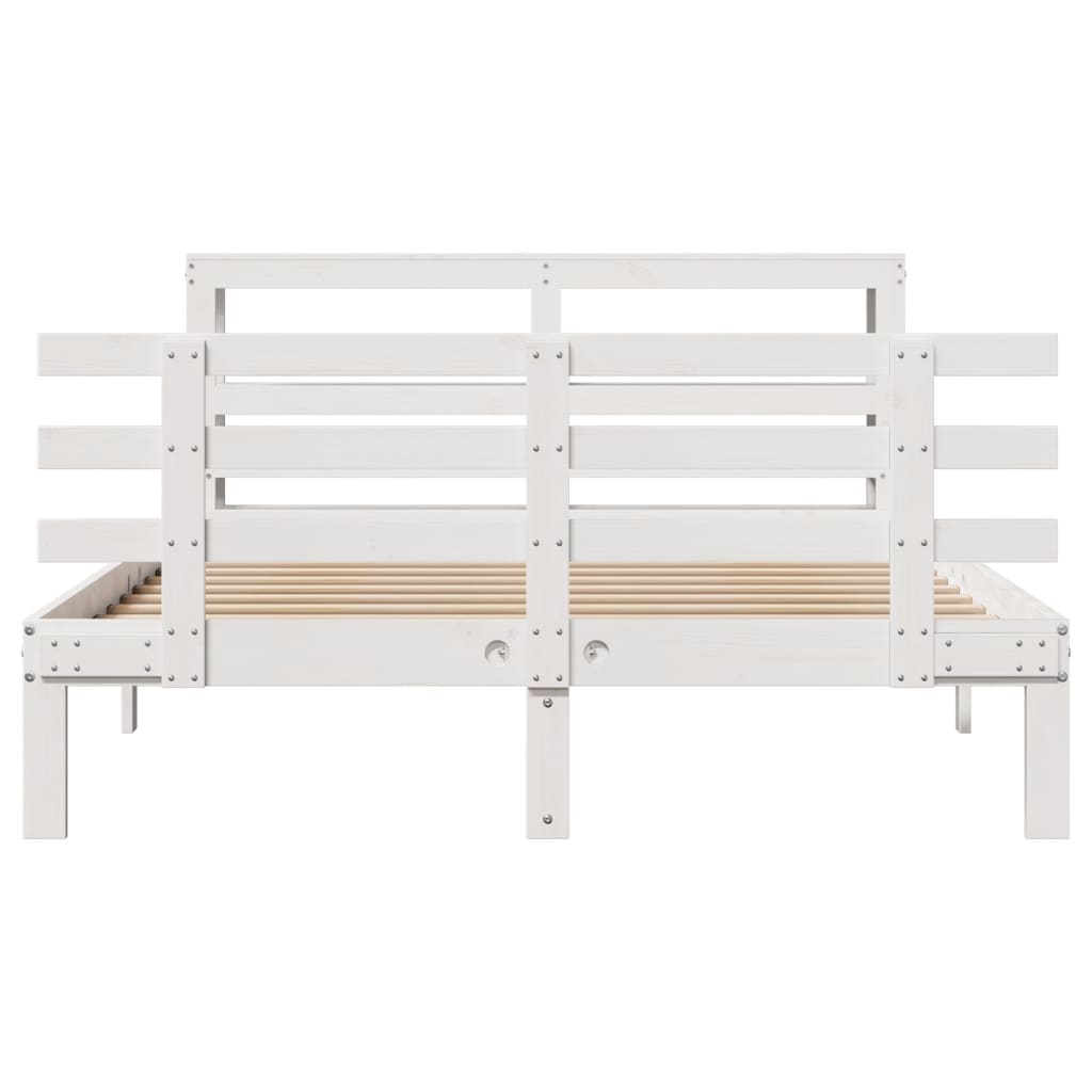 Cadre de lit avec tête de lit sans matelas blanc 120x190 cm - XIOS