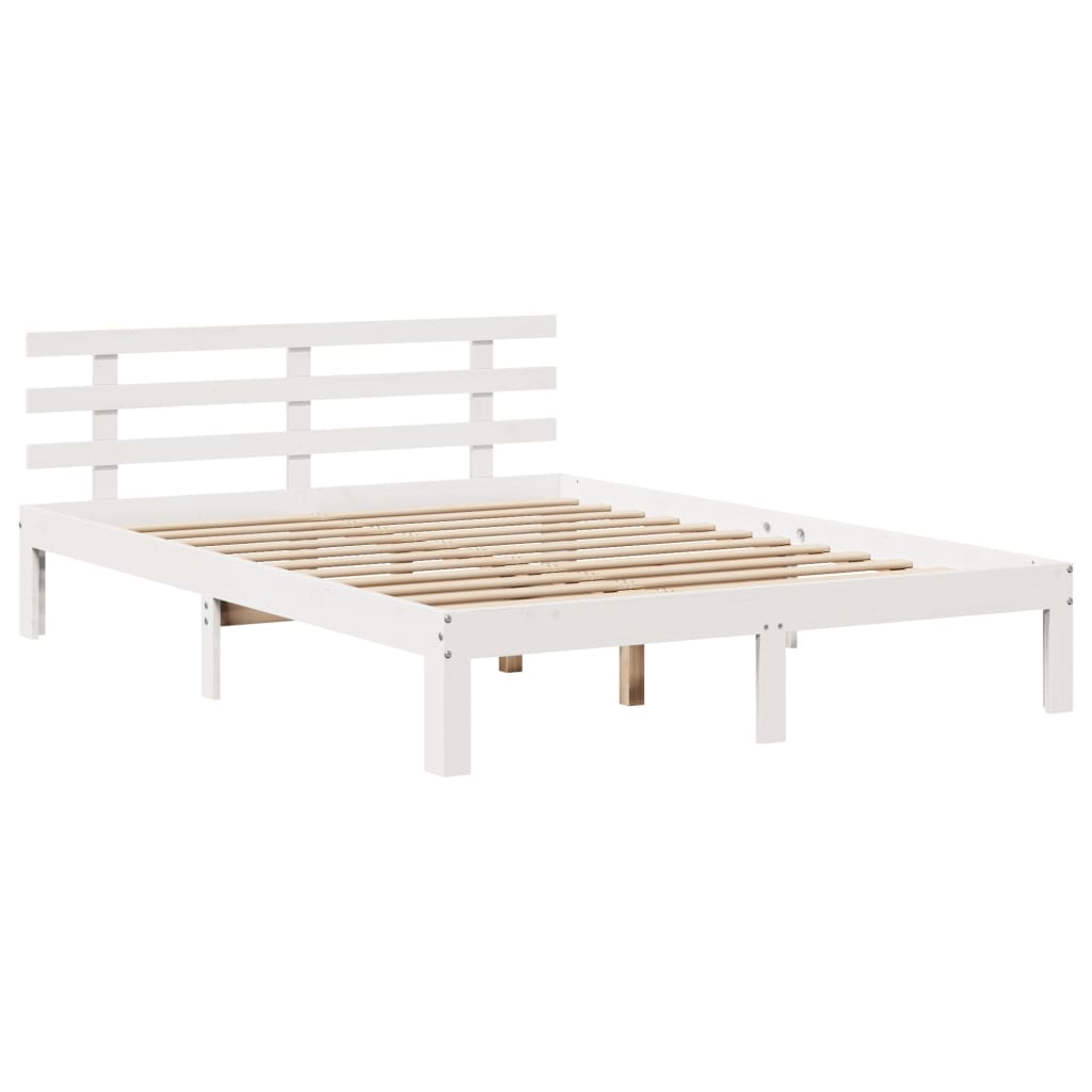 Cadre de lit avec tête de lit sans matelas blanc 140x190 cm - XIOS