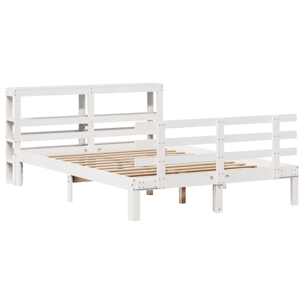 Cadre de lit avec tête de lit sans matelas blanc 120x200 cm - XIOS