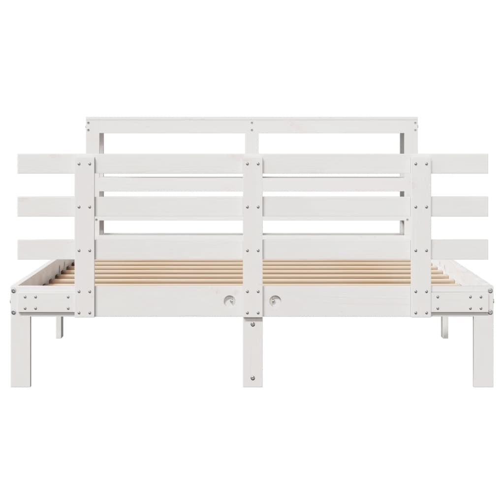 Cadre de lit avec tête de lit sans matelas blanc 120x200 cm - XIOS
