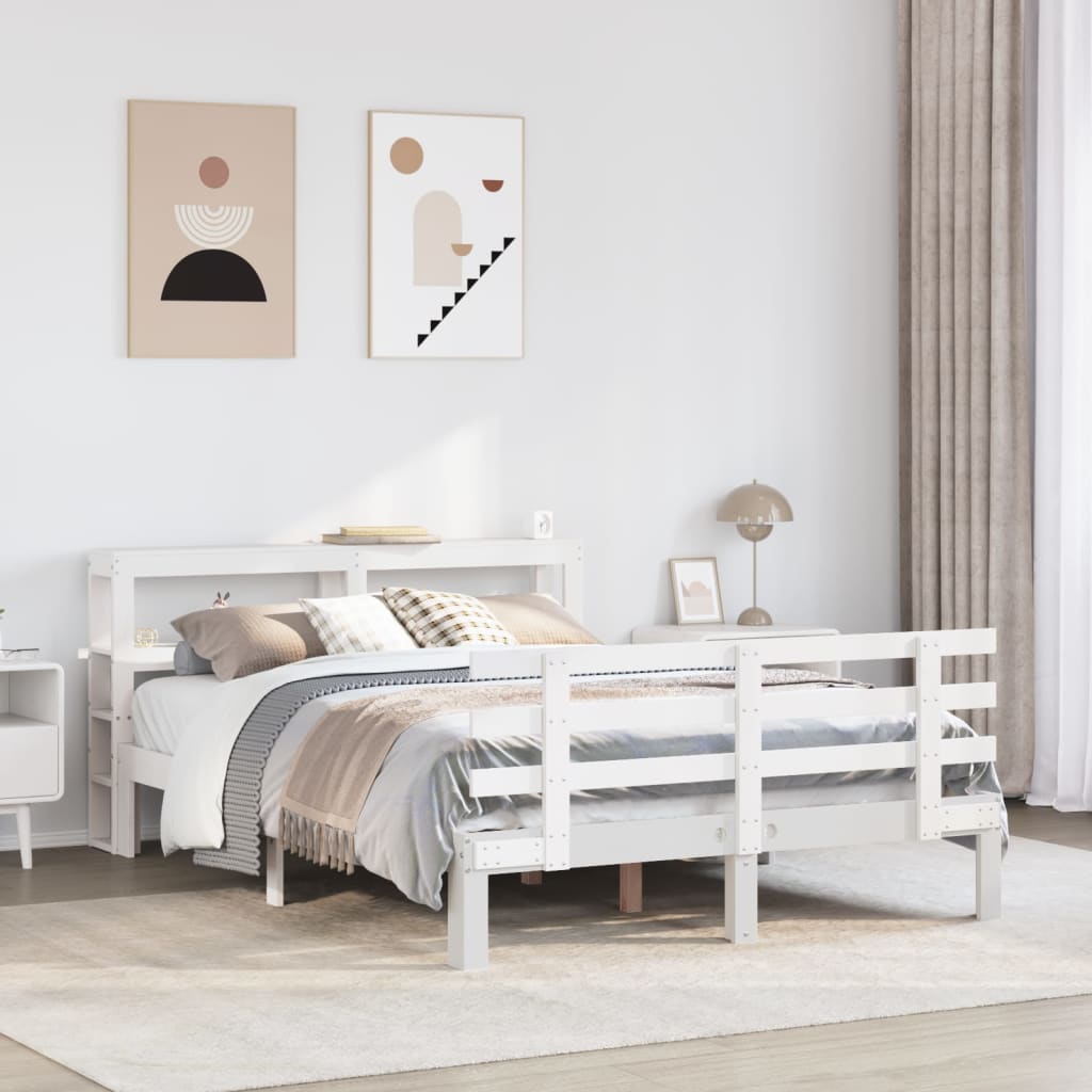 Cadre de lit avec tête de lit sans matelas blanc 120x200 cm - XIOS