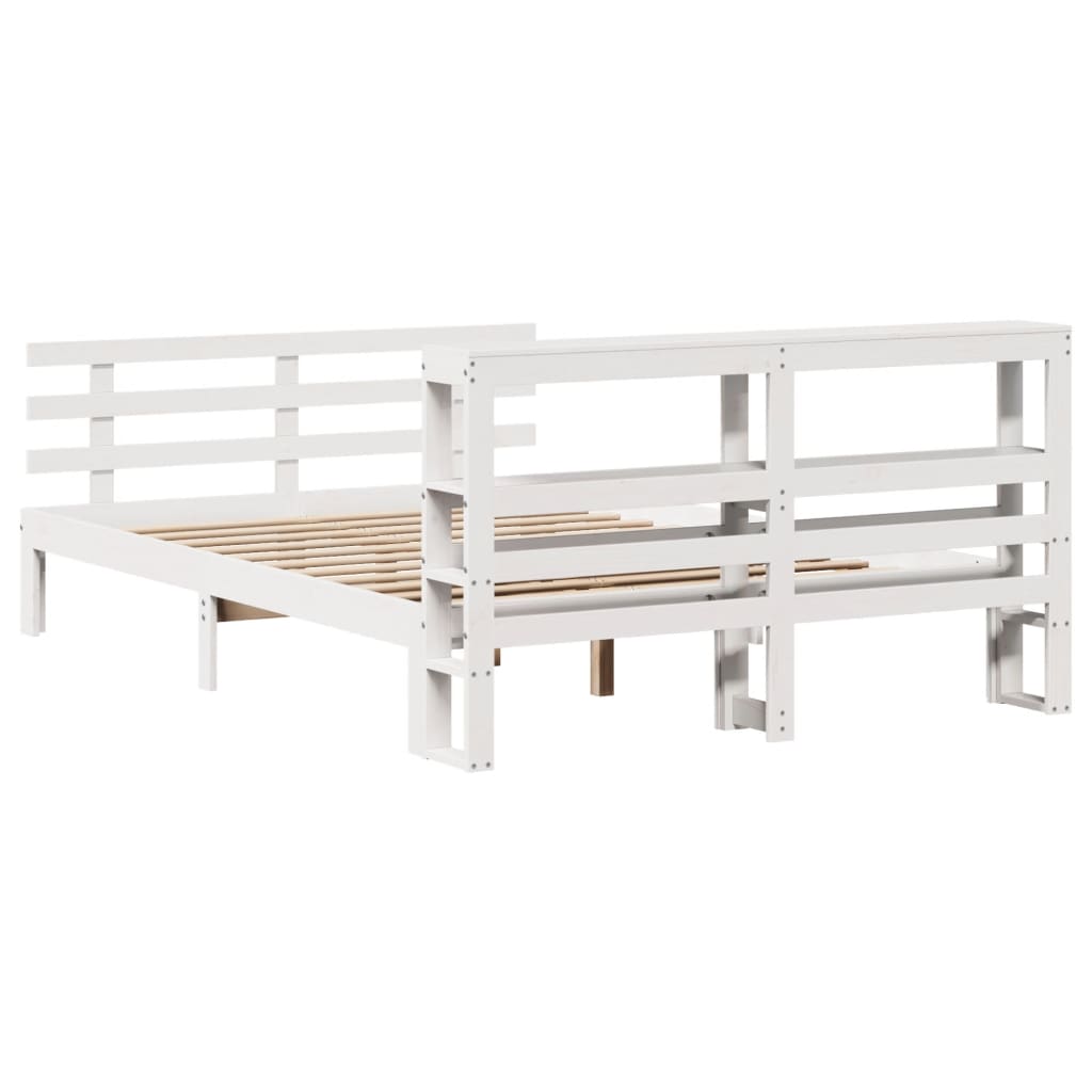 Cadre de lit avec tête de lit sans matelas blanc 140x200 cm - XIOS