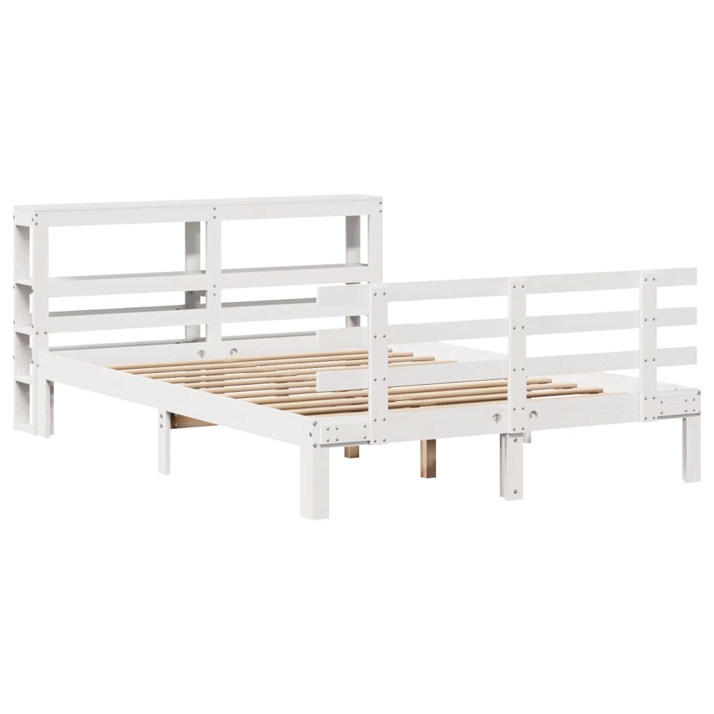 Cadre de lit avec tête de lit sans matelas blanc 150x200 cm - XIOS