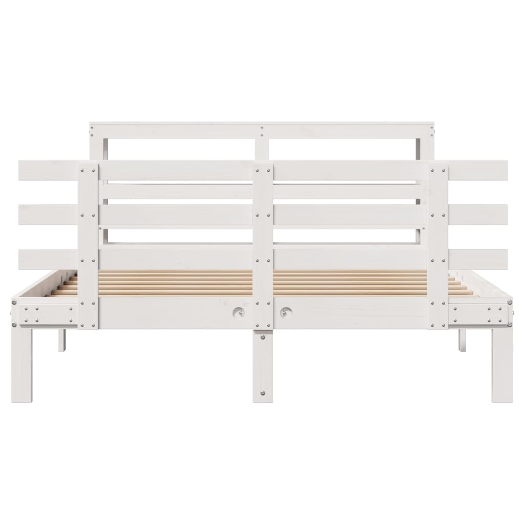Cadre de lit avec tête de lit sans matelas blanc 150x200 cm - XIOS