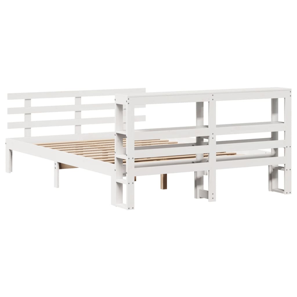 Cadre de lit avec tête de lit sans matelas blanc 150x200 cm - XIOS