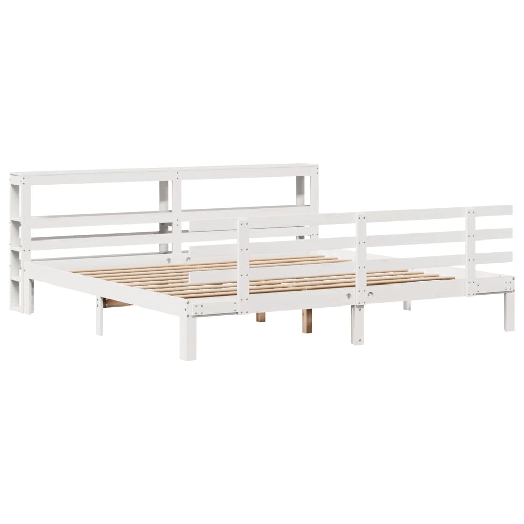 Cadre de lit avec tête de lit sans matelas blanc 180x200 cm - XIOS