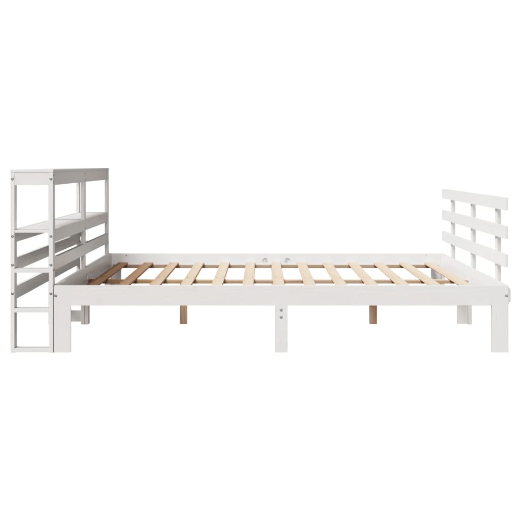Cadre de lit avec tête de lit sans matelas blanc 200x200 cm - XIOS