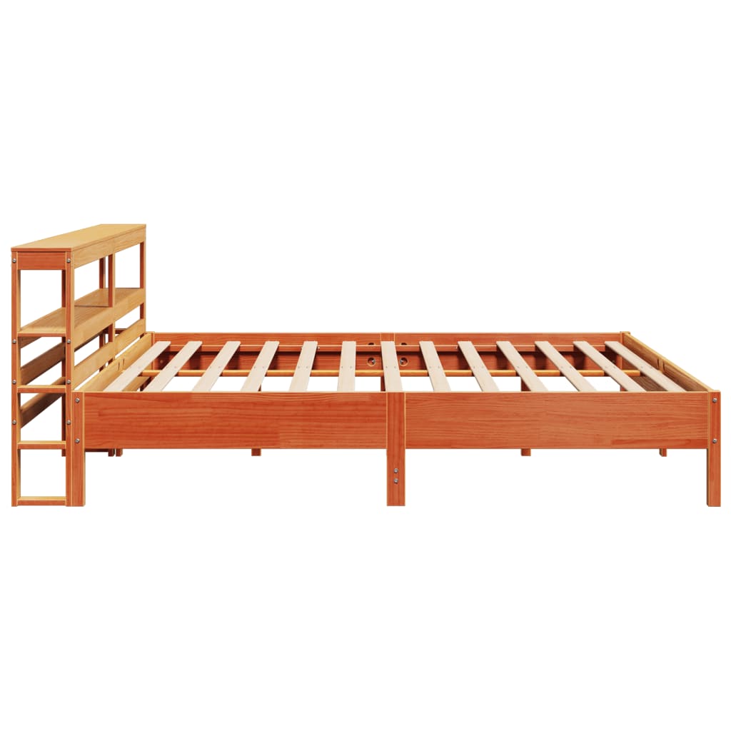 Cadre de lit sans matelas cire marron 200x200cm bois pin massif - XIOS