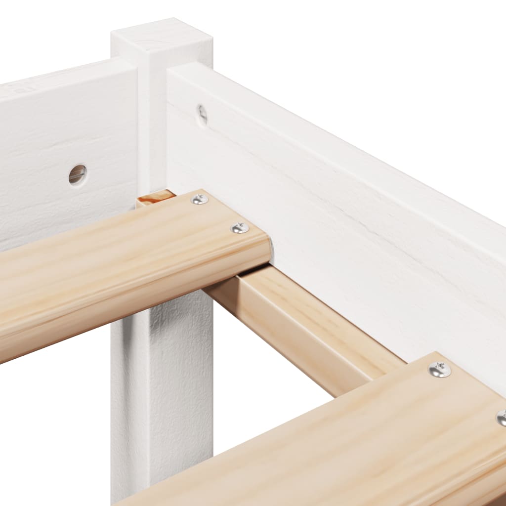 Cadre de lit sans matelas blanc 150x200 cm bois de pin massif - XIOS