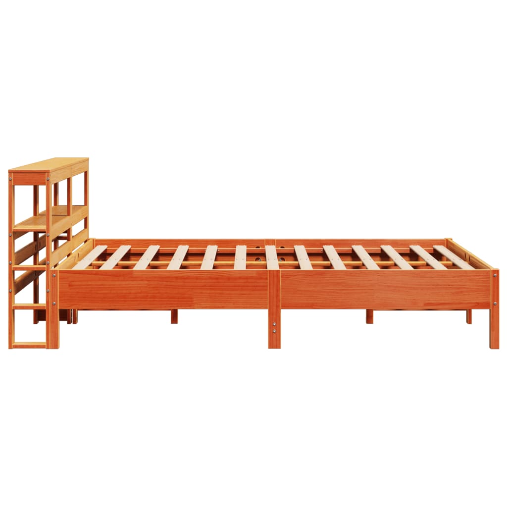 Cadre de lit sans matelas cire marron 150x200cm bois pin massif - XIOS