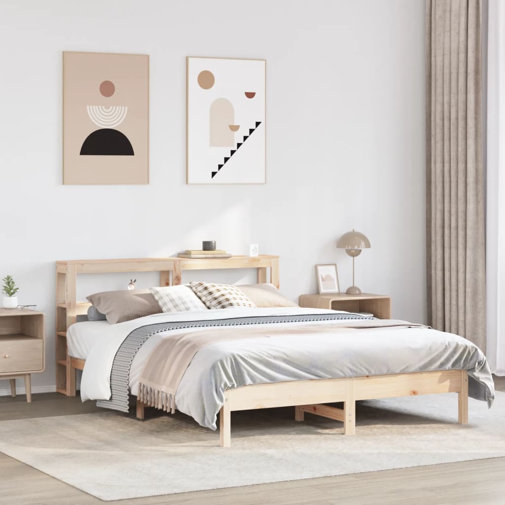 Cadre de lit sans matelas 140x200 cm bois massif de pin - XIOS